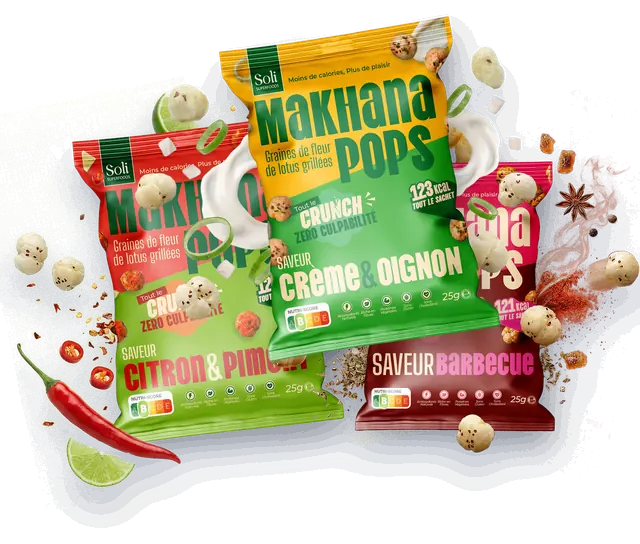 Makhana Pops Lemon & Chilli, Cream & Onion and Barbecue bags