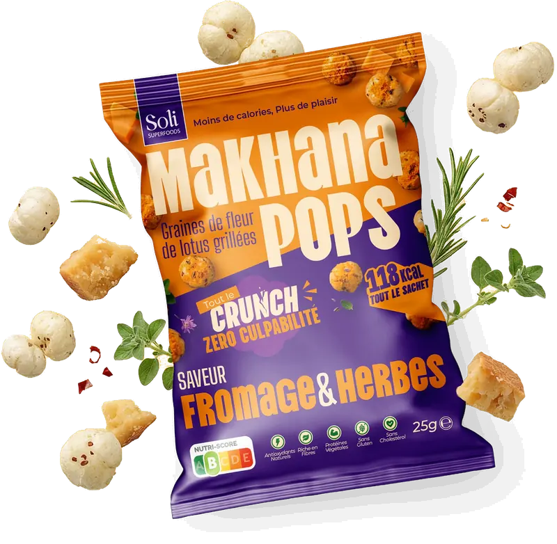 25 g bag of Makhana Pops Cheese & Herbs